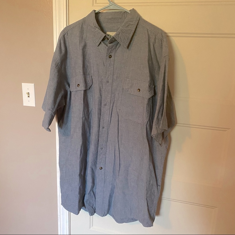 Gray Key Casual Button Down Short Sleeve XXL ;